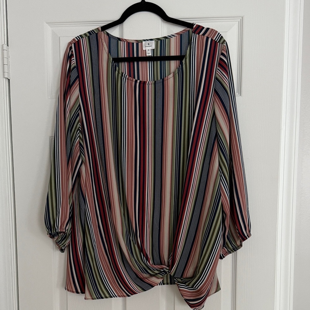 dressbarn Multicolor Striped Blouse